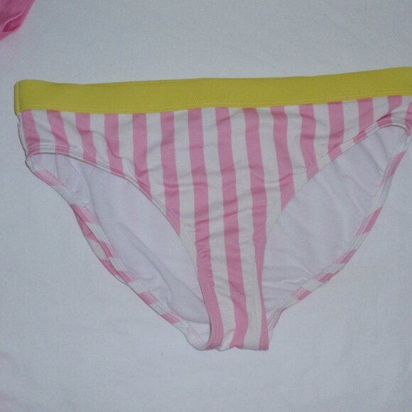 3pc Lands End Mix Match Pink Striped Lemons Bikini Rash Guard Swimsuit Set Sz 14 - Picture 6 of 16